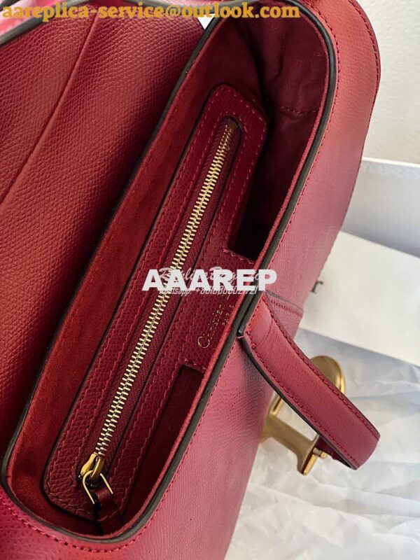 Replica Dior Saddle Bag in Grained Calfskin Red 11