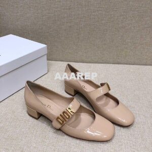 Replica Dior Mary Jane Ballet Pump Patent Calfskin KCB651 Beige 2