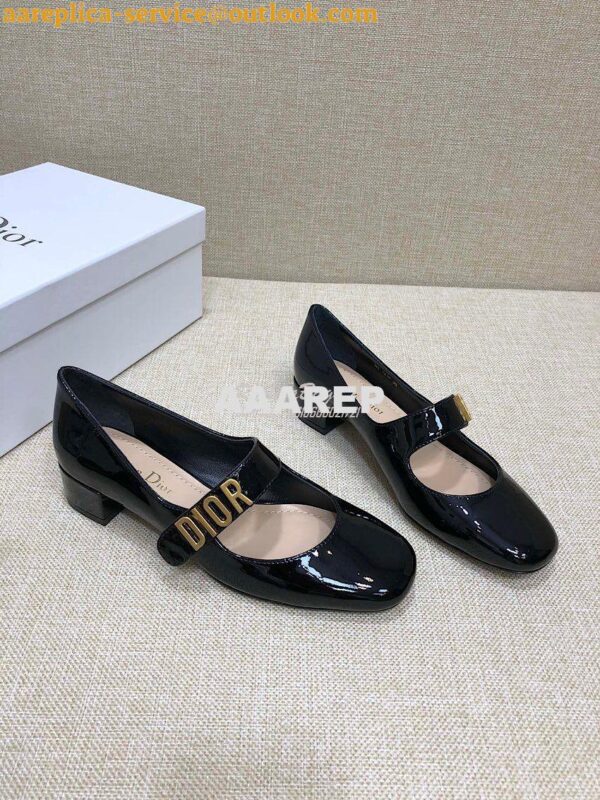 Replica Dior Mary Jane Ballet Pump Patent Calfskin KCB651 Black 4