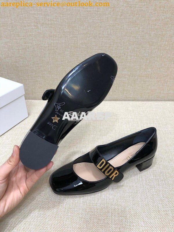 Replica Dior Mary Jane Ballet Pump Patent Calfskin KCB651 Black 10