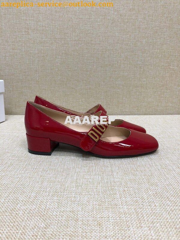 Replica Dior Mary Jane Ballet Pump Patent Calfskin KCB651 Red