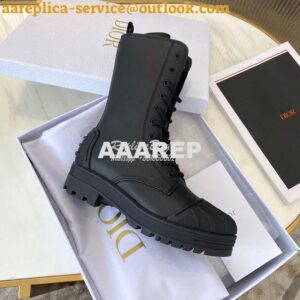 Replica Dior Iron Ankle Boot Black Rubber and Calfskin KDI648L