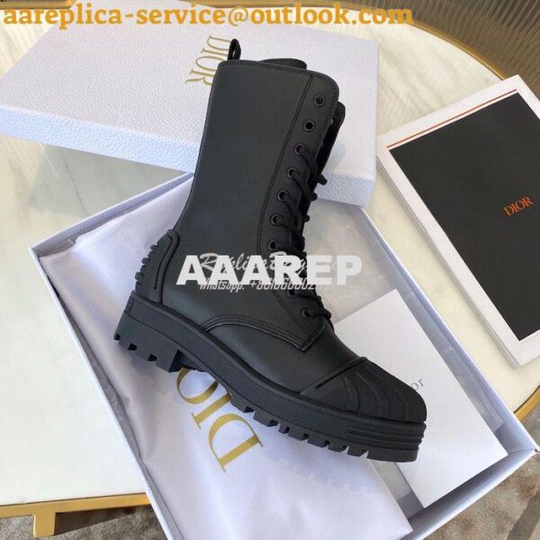 Replica Dior Iron Ankle Boot Black Rubber and Calfskin KDI648L 3