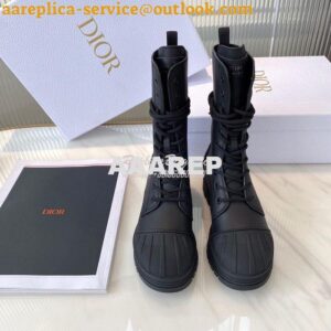 Replica Dior Iron Ankle Boot Black Rubber and Calfskin KDI648L 2