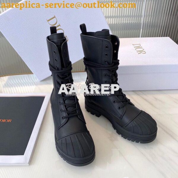 Replica Dior Iron Ankle Boot Black Rubber and Calfskin KDI648L 5