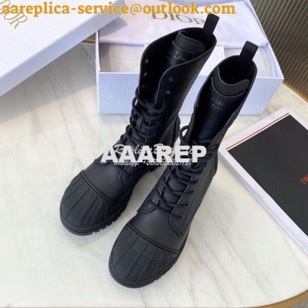 Replica Dior Iron Ankle Boot Black Rubber and Calfskin KDI648L 6