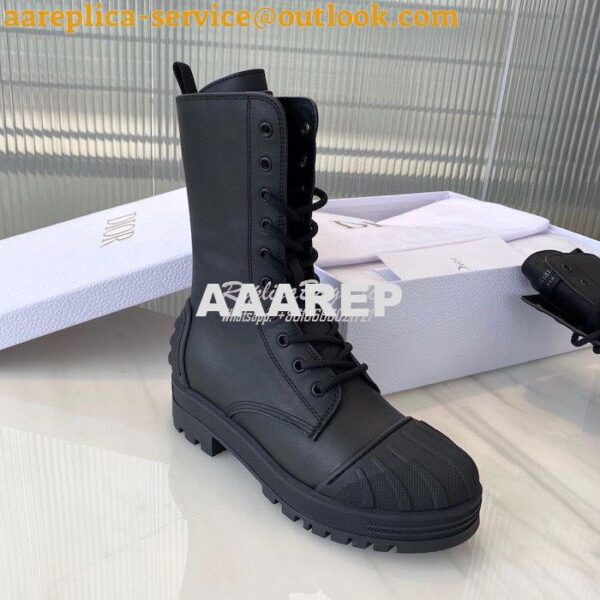 Replica Dior Iron Ankle Boot Black Rubber and Calfskin KDI648L 8