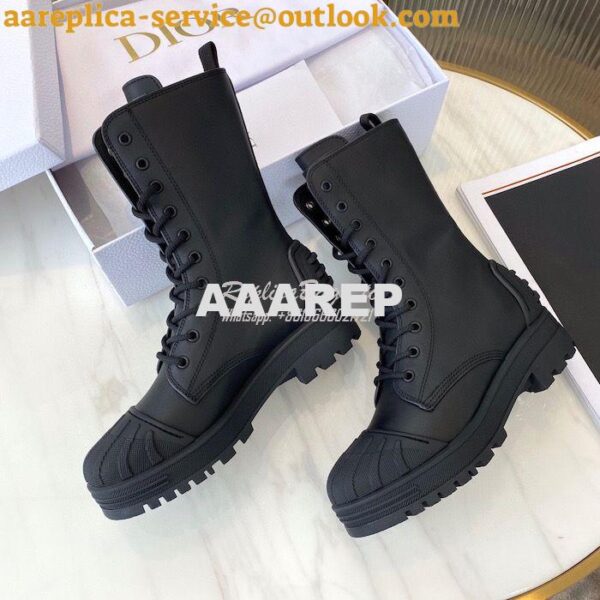 Replica Dior Iron Ankle Boot Black Rubber and Calfskin KDI648L 9