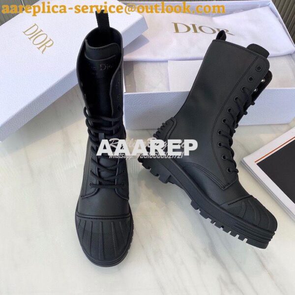 Replica Dior Iron Ankle Boot Black Rubber and Calfskin KDI648L 10