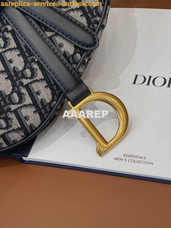 Replica Dior Saddle Bag in Oblique Jacquard Canvas Blue 19