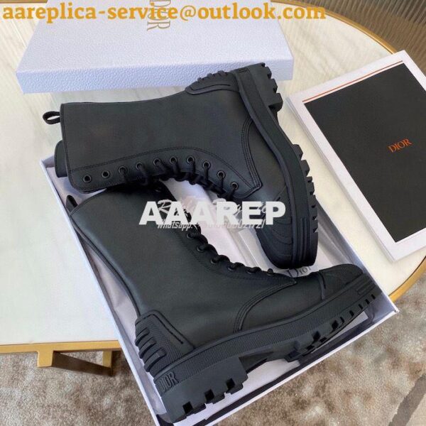 Replica Dior Iron Ankle Boot Black Rubber and Calfskin KDI648L 11