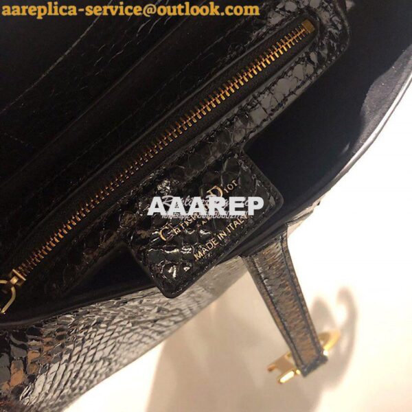 Replica Dior Saddle Bag in Python Leather Black 10