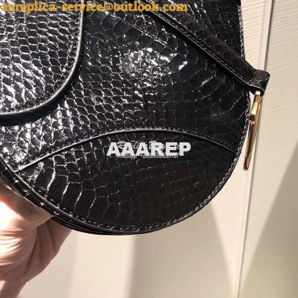 Replica Dior Saddle Bag in Python Leather Black 11