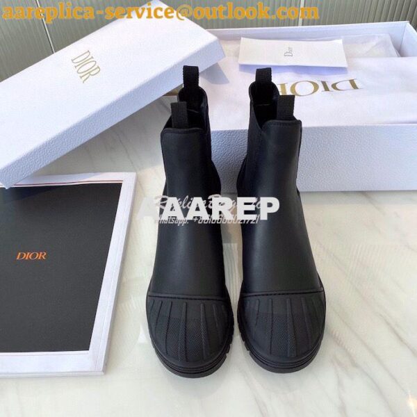 Replica Dior Iron Ankle Boot in Black Rubber and Calfskin KDI646 4