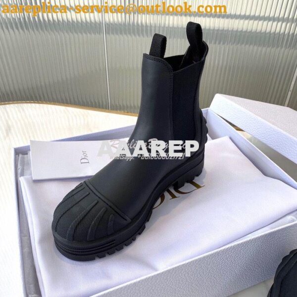 Replica Dior Iron Ankle Boot in Black Rubber and Calfskin KDI646 7