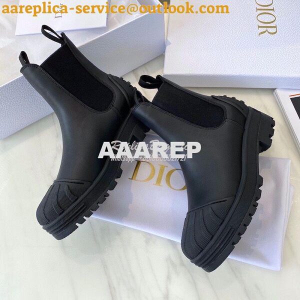 Replica Dior Iron Ankle Boot in Black Rubber and Calfskin KDI646 10