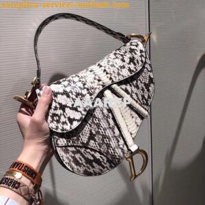 Replica Dior Saddle Bag in Python Leather T3 2