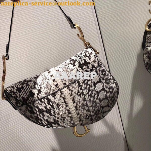 Replica Dior Saddle Bag in Python Leather T3 6