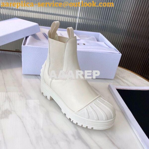 Replica Dior Iron Ankle Boot in White Rubber and Calfskin KDI646 7