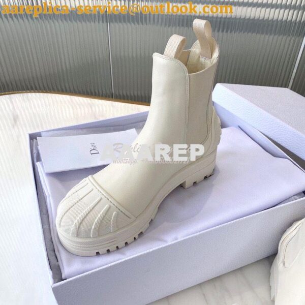 Replica Dior Iron Ankle Boot in White Rubber and Calfskin KDI646 8