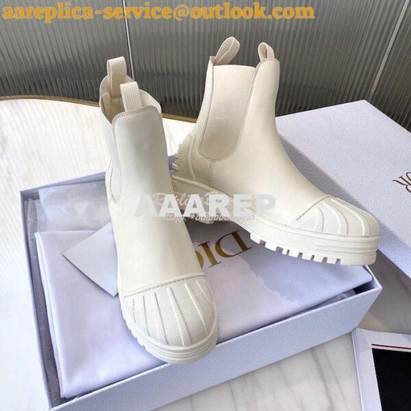 Replica Dior Iron Ankle Boot in White Rubber and Calfskin KDI646 9