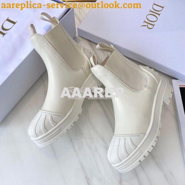 Replica Dior Iron Ankle Boot in White Rubber and Calfskin KDI646 10