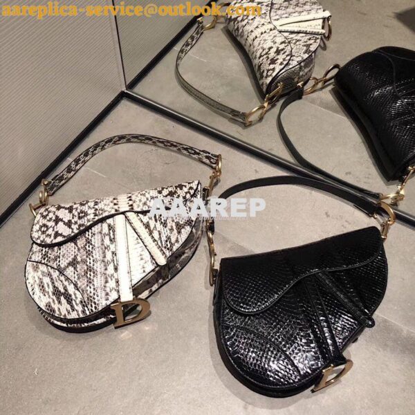 Replica Dior Saddle Bag in Python Leather T3 13