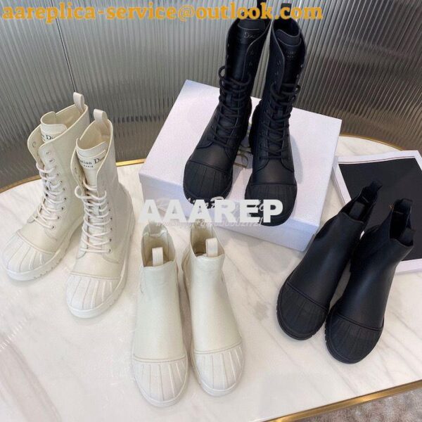 Replica Dior Iron Ankle Boot White Rubber and Calfskin KDI648L 3