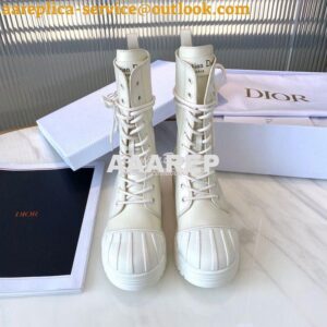 Replica Dior Iron Ankle Boot White Rubber and Calfskin KDI648L 2