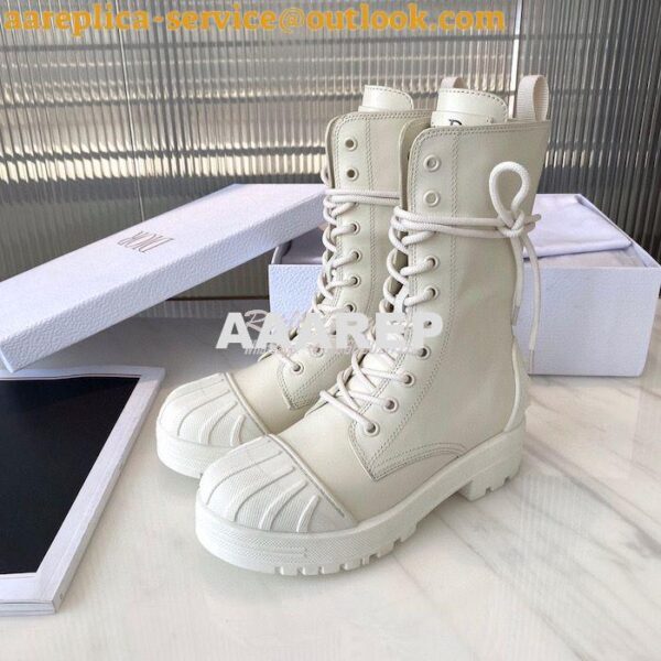 Replica Dior Iron Ankle Boot White Rubber and Calfskin KDI648L 5