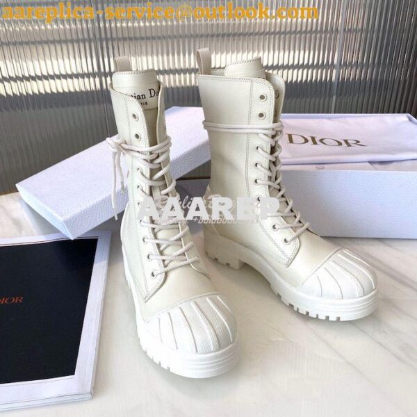 Replica Dior Iron Ankle Boot White Rubber and Calfskin KDI648L 6