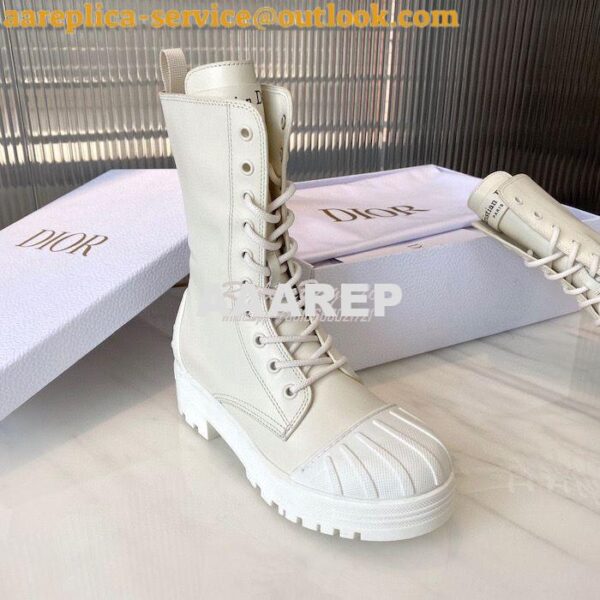 Replica Dior Iron Ankle Boot White Rubber and Calfskin KDI648L 7