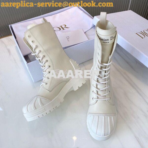 Replica Dior Iron Ankle Boot White Rubber and Calfskin KDI648L 10