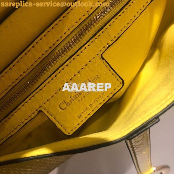 Replica Dior Saddle Bag in Python Leather Yellow 13