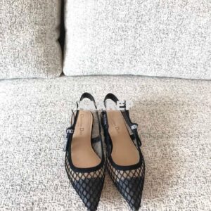 Replica Dior J'adior Ballerina Flat & Slingback Pumps Black Mesh 2