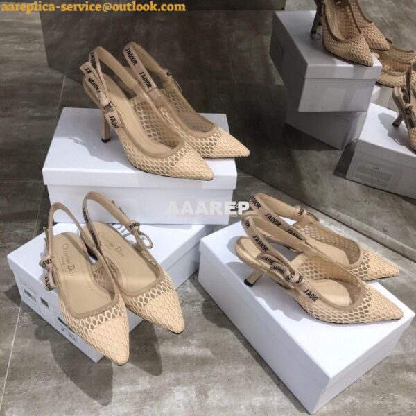 Replica Dior J'adior Ballerina Flat & Slingback Pumps Nude Mesh 3