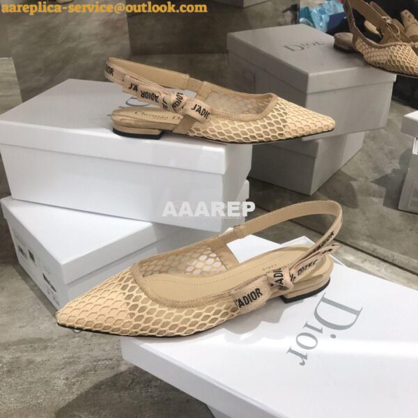 Replica Dior J'adior Ballerina Flat & Slingback Pumps Nude Mesh 5