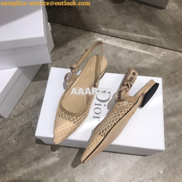 Replica Dior J'adior Ballerina Flat & Slingback Pumps Nude Mesh 7