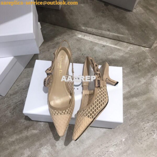 Replica Dior J'adior Ballerina Flat & Slingback Pumps Nude Mesh 10