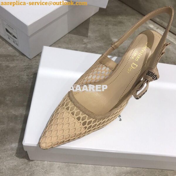 Replica Dior J'adior Ballerina Flat & Slingback Pumps Nude Mesh 11