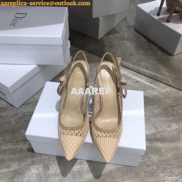 Replica Dior J'adior Ballerina Flat & Slingback Pumps Nude Mesh 14