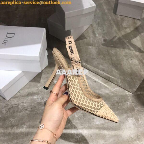 Replica Dior J'adior Ballerina Flat & Slingback Pumps Nude Mesh 15