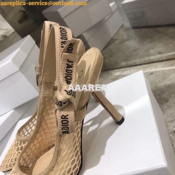 Replica Dior J'adior Ballerina Flat & Slingback Pumps Nude Mesh 16