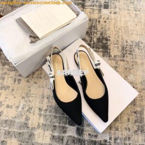 Replica Dior J'adior Ballerina Flat KCB384 Black 2