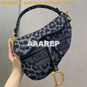 Replica Dior Saddle Bag M0446 Gray Mizza Embroidery