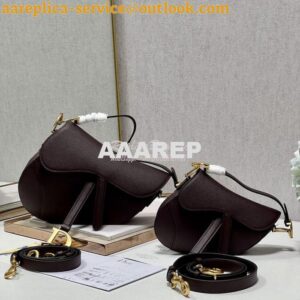 Replica Dior Saddle Bag With Strap Grained Calfskin M0455 Amaranth