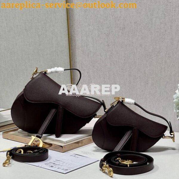 Replica Dior Saddle Bag With Strap Grained Calfskin M0455 Amaranth 3