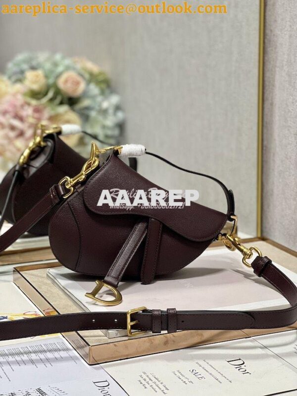 Replica Dior Saddle Bag With Strap Grained Calfskin M0455 Amaranth 4