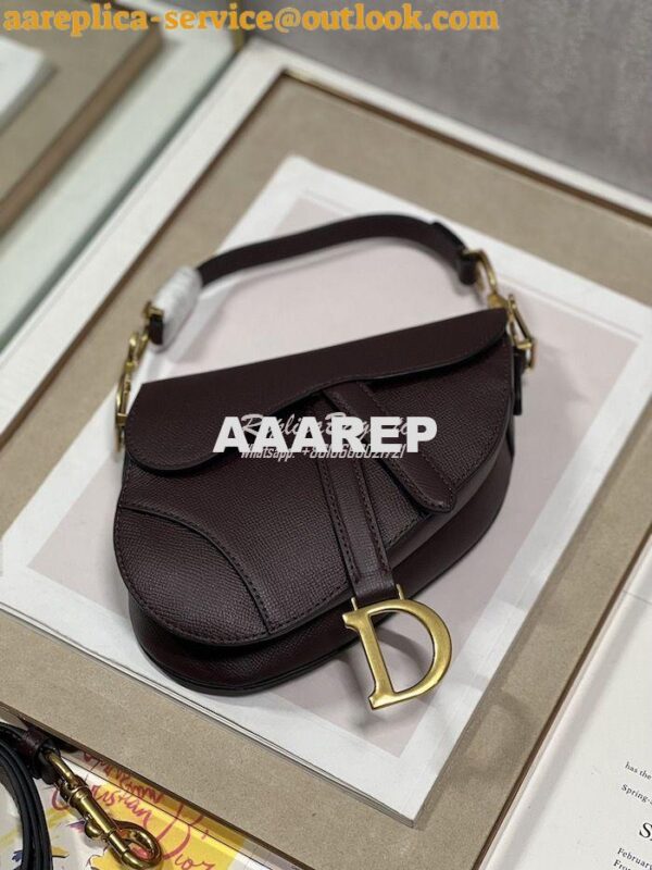 Replica Dior Saddle Bag With Strap Grained Calfskin M0455 Amaranth 7