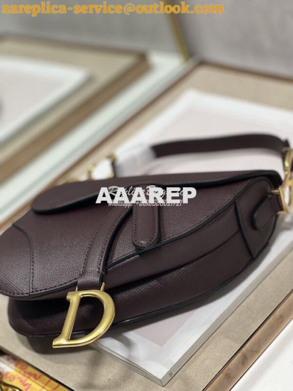 Replica Dior Saddle Bag With Strap Grained Calfskin M0455 Amaranth 8